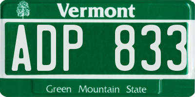 VT license plate ADP833