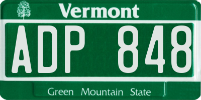 VT license plate ADP848