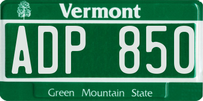 VT license plate ADP850