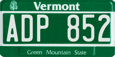 VT license plate ADP852