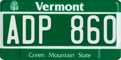 VT license plate ADP860