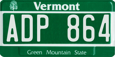 VT license plate ADP864