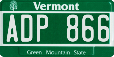 VT license plate ADP866