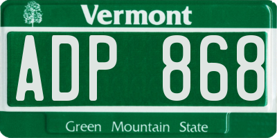 VT license plate ADP868