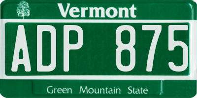 VT license plate ADP875
