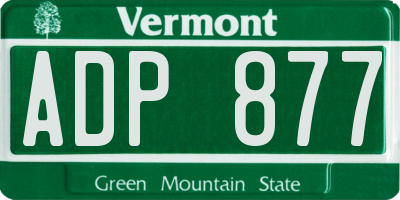VT license plate ADP877