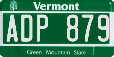VT license plate ADP879