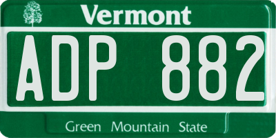 VT license plate ADP882