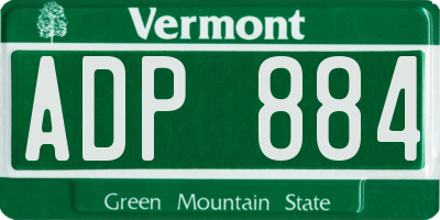 VT license plate ADP884