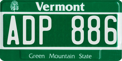 VT license plate ADP886