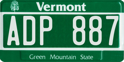 VT license plate ADP887