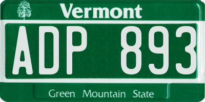 VT license plate ADP893