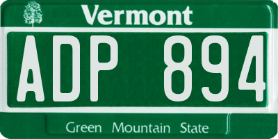 VT license plate ADP894