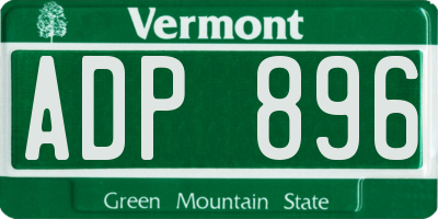 VT license plate ADP896