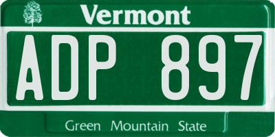 VT license plate ADP897