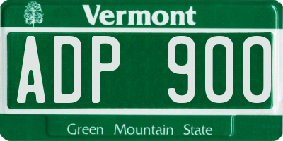 VT license plate ADP900