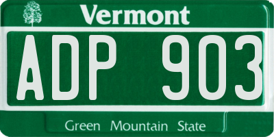 VT license plate ADP903