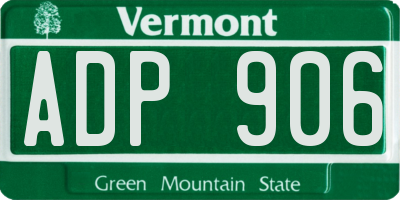 VT license plate ADP906
