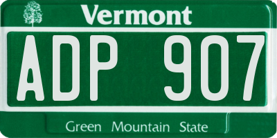 VT license plate ADP907