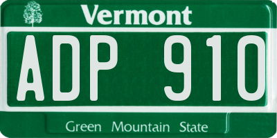 VT license plate ADP910