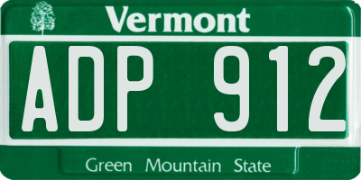 VT license plate ADP912
