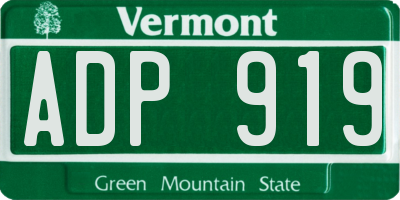 VT license plate ADP919