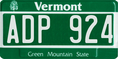 VT license plate ADP924
