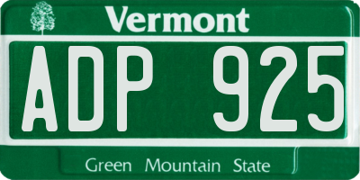 VT license plate ADP925