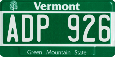 VT license plate ADP926