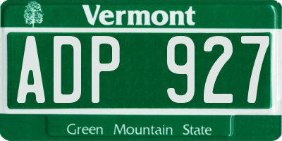 VT license plate ADP927