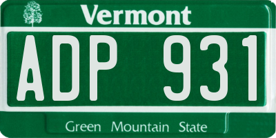 VT license plate ADP931