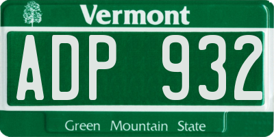VT license plate ADP932