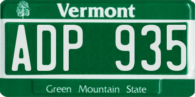 VT license plate ADP935