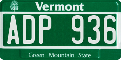 VT license plate ADP936