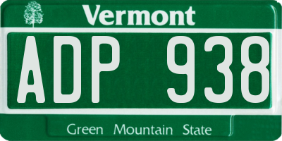VT license plate ADP938