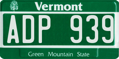 VT license plate ADP939