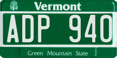 VT license plate ADP940