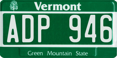 VT license plate ADP946