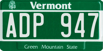 VT license plate ADP947