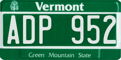 VT license plate ADP952