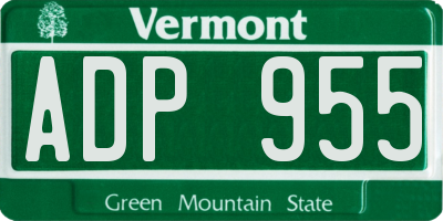 VT license plate ADP955