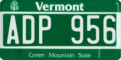 VT license plate ADP956