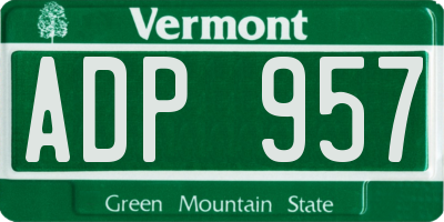 VT license plate ADP957