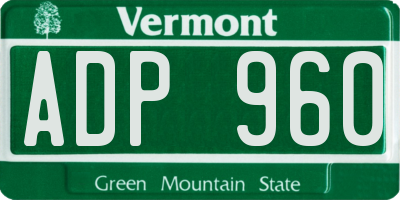 VT license plate ADP960