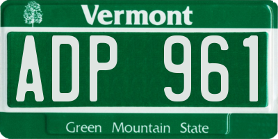 VT license plate ADP961