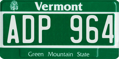 VT license plate ADP964