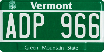 VT license plate ADP966