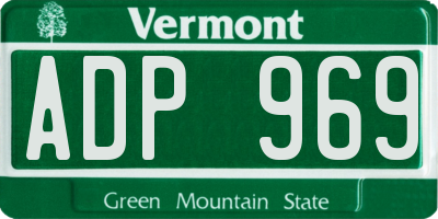 VT license plate ADP969