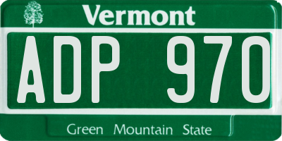 VT license plate ADP970