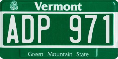 VT license plate ADP971